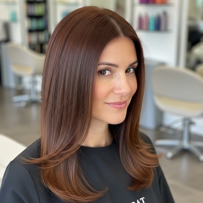 Woman smiling with natural glossing refresh